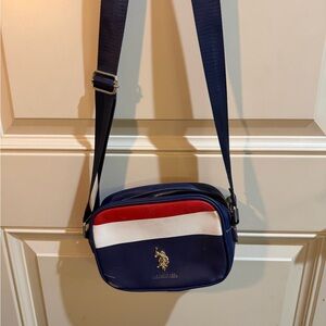 U.S. Polo Assn. Navy Blue and Red Crossbody Bag